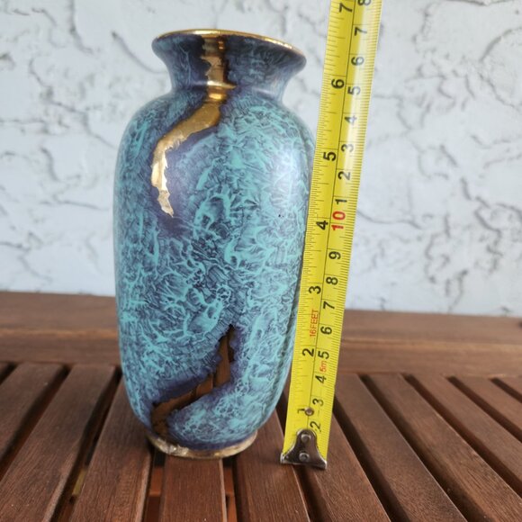 Vintage Jasba Keramik Vase 500/16 West Germany 1950s Jaspatina Glaze 6.5”, 16cm - Picture 7 of 7